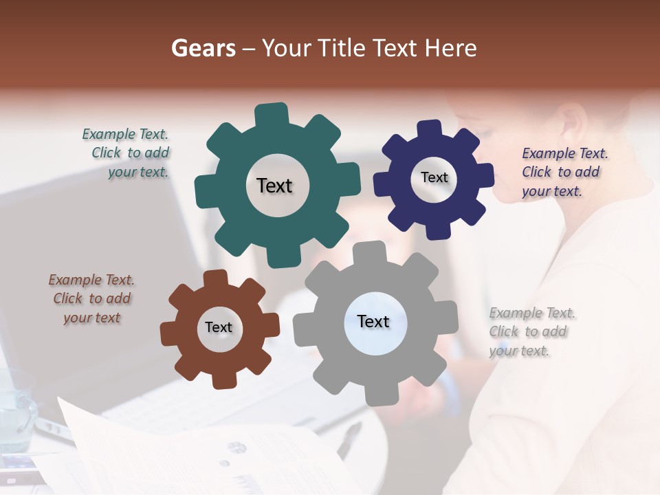 A Woman Holding A Baby In Her Lap While Looking At A Laptop PowerPoint Template