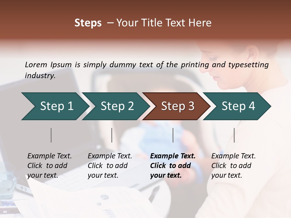 A Woman Holding A Baby In Her Lap While Looking At A Laptop PowerPoint Template