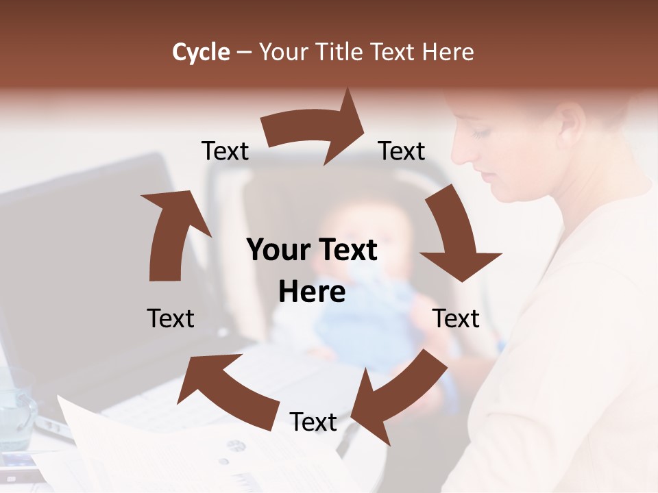 A Woman Holding A Baby In Her Lap While Looking At A Laptop PowerPoint Template