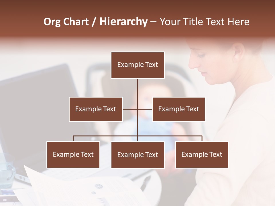 A Woman Holding A Baby In Her Lap While Looking At A Laptop PowerPoint Template