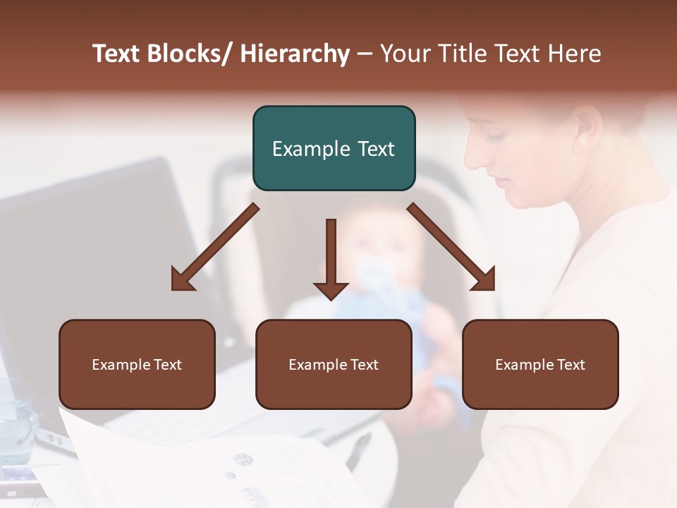 A Woman Holding A Baby In Her Lap While Looking At A Laptop PowerPoint Template