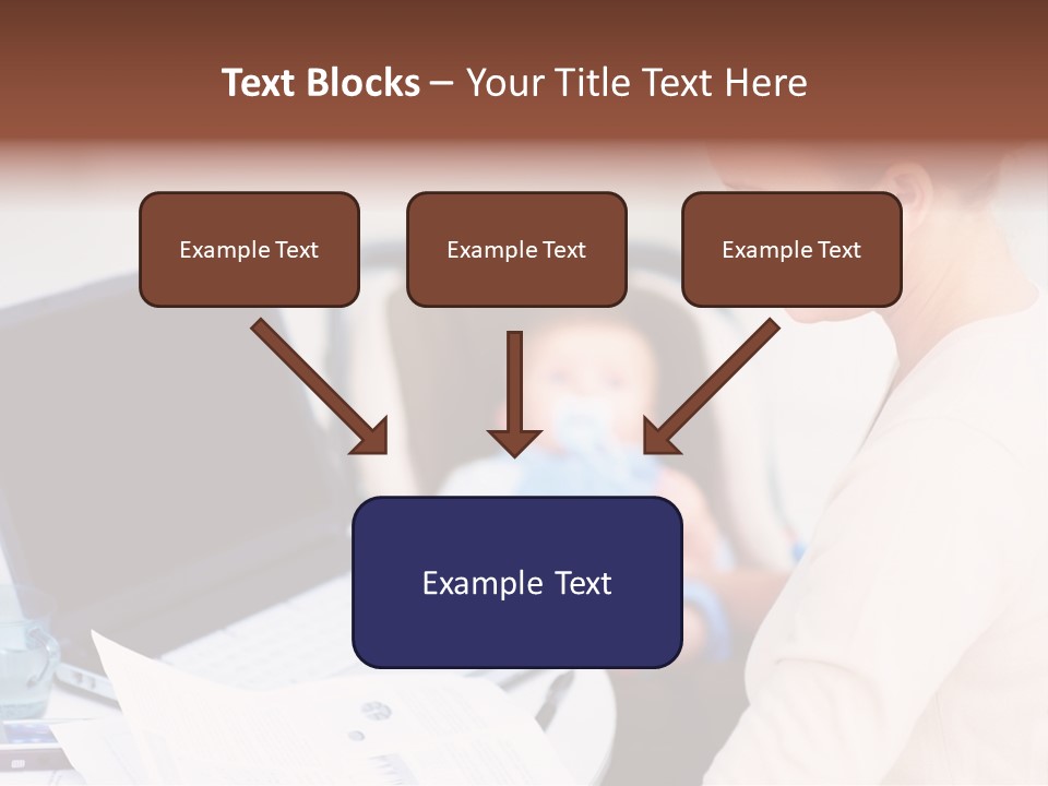 A Woman Holding A Baby In Her Lap While Looking At A Laptop PowerPoint Template