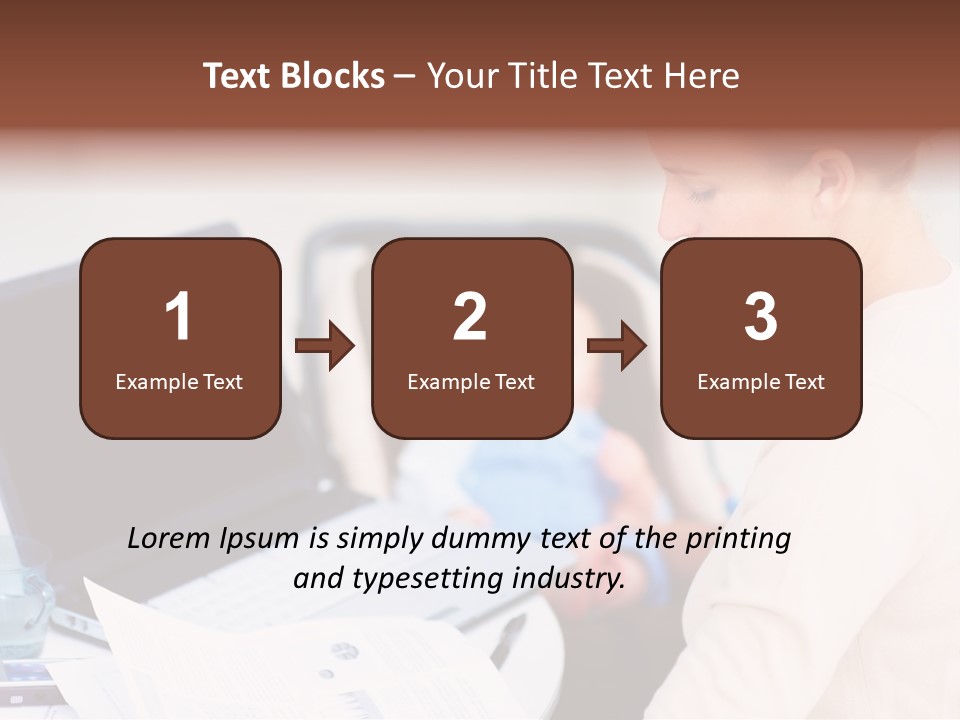 A Woman Holding A Baby In Her Lap While Looking At A Laptop PowerPoint Template