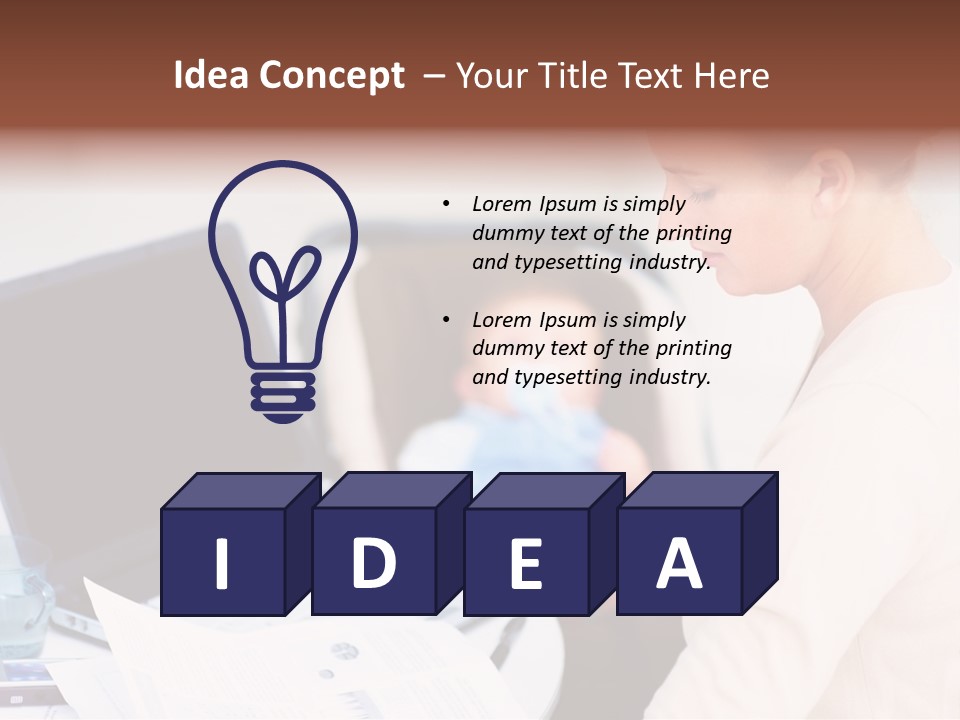 A Woman Holding A Baby In Her Lap While Looking At A Laptop PowerPoint Template