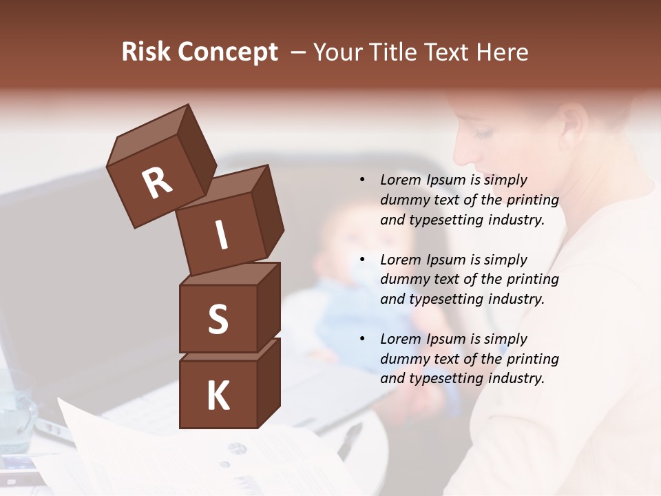 A Woman Holding A Baby In Her Lap While Looking At A Laptop PowerPoint Template