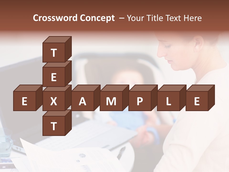 A Woman Holding A Baby In Her Lap While Looking At A Laptop PowerPoint Template