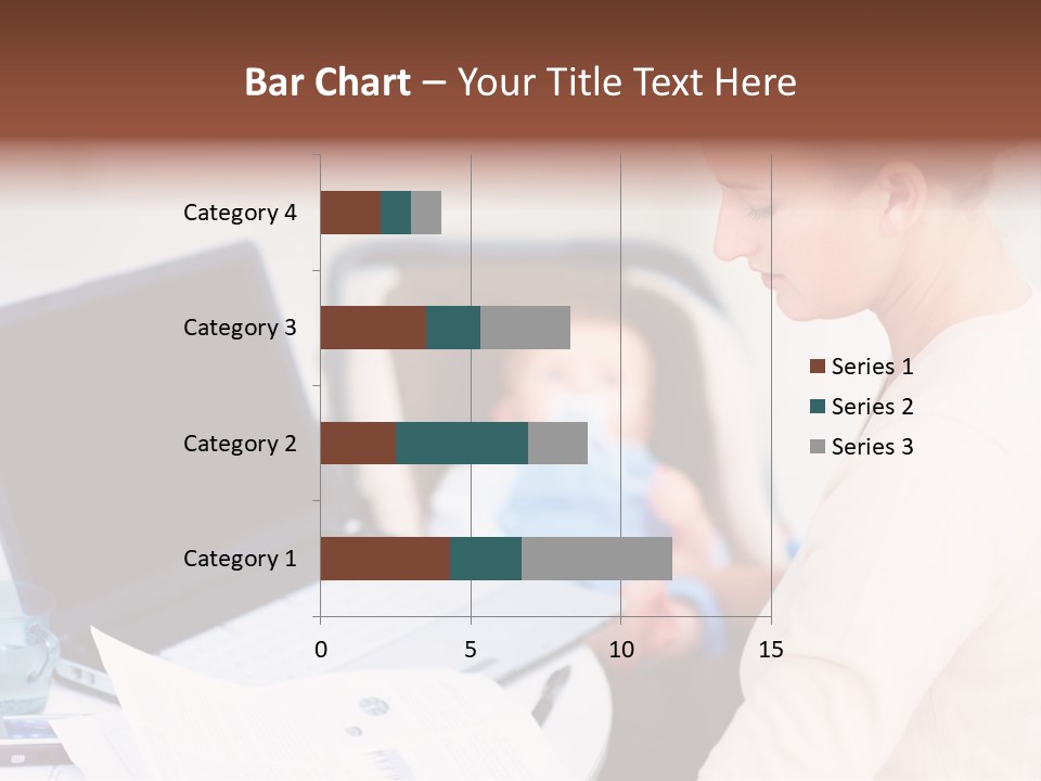 A Woman Holding A Baby In Her Lap While Looking At A Laptop PowerPoint Template