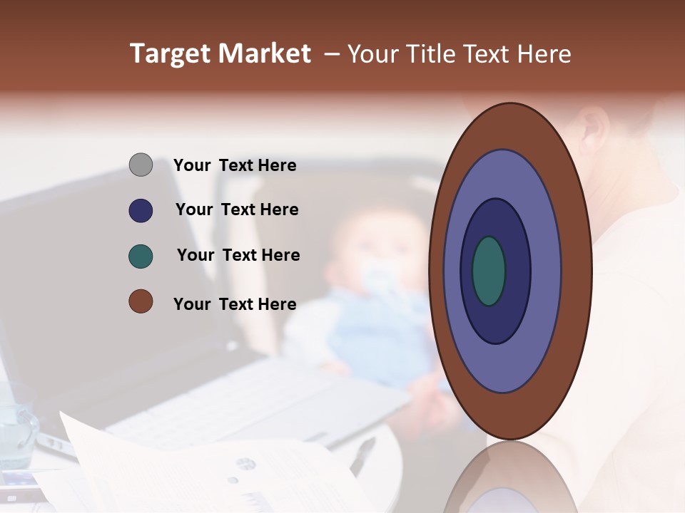 A Woman Holding A Baby In Her Lap While Looking At A Laptop PowerPoint Template