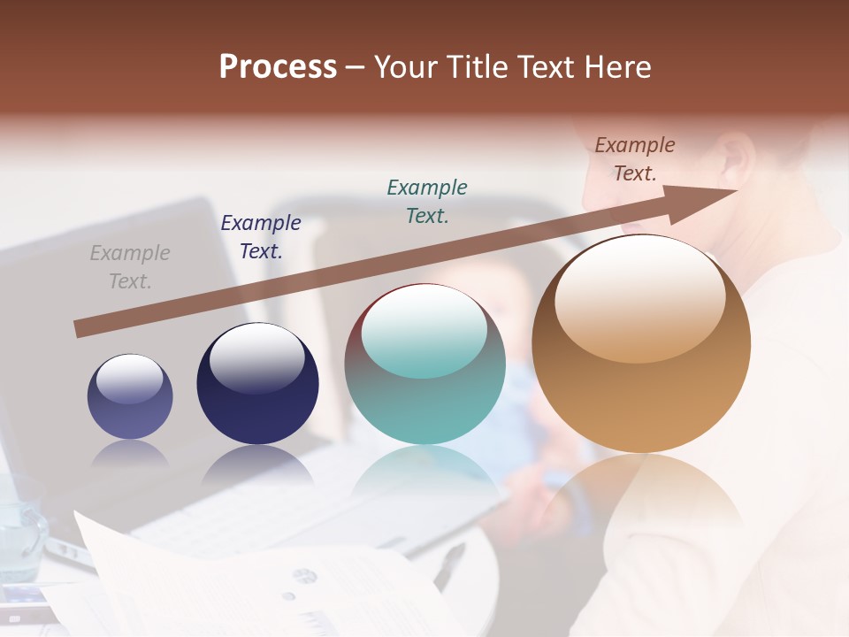 A Woman Holding A Baby In Her Lap While Looking At A Laptop PowerPoint Template