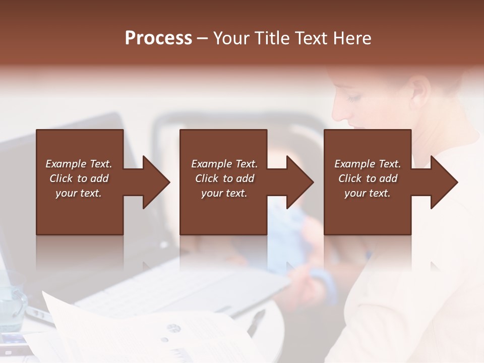 A Woman Holding A Baby In Her Lap While Looking At A Laptop PowerPoint Template