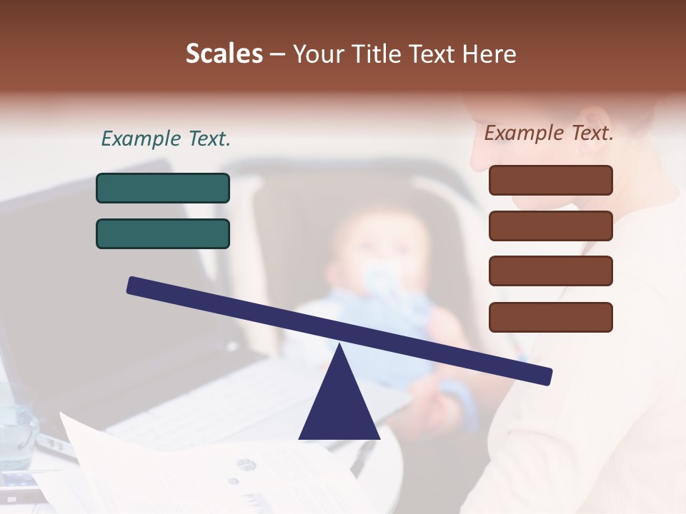 A Woman Holding A Baby In Her Lap While Looking At A Laptop PowerPoint Template