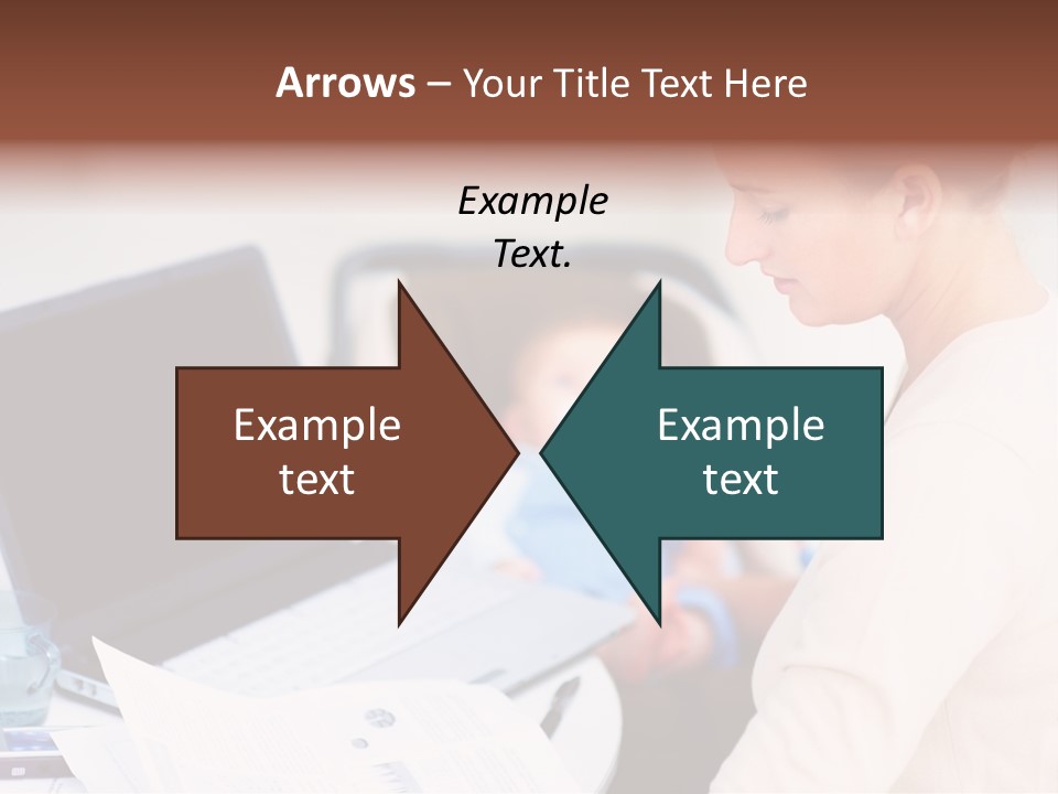 A Woman Holding A Baby In Her Lap While Looking At A Laptop PowerPoint Template