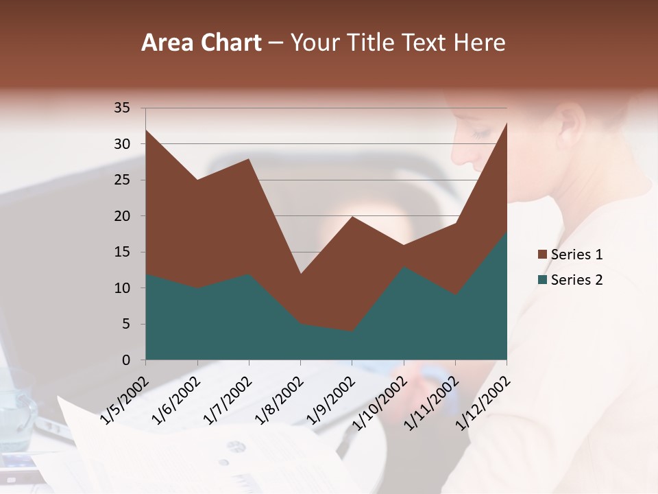 A Woman Holding A Baby In Her Lap While Looking At A Laptop PowerPoint Template
