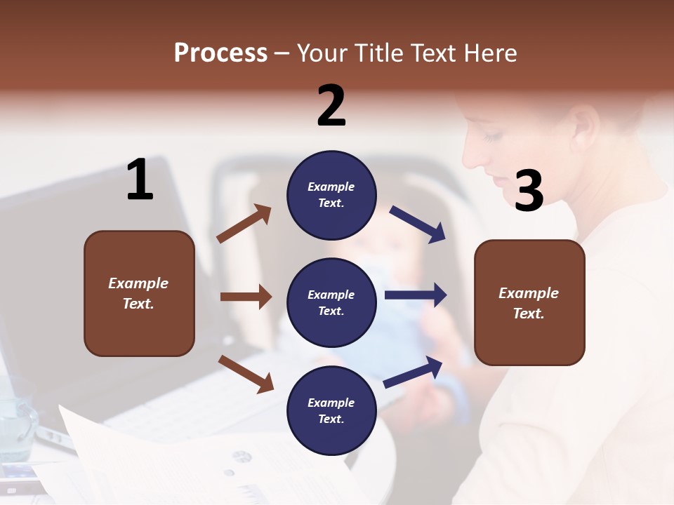 A Woman Holding A Baby In Her Lap While Looking At A Laptop PowerPoint Template