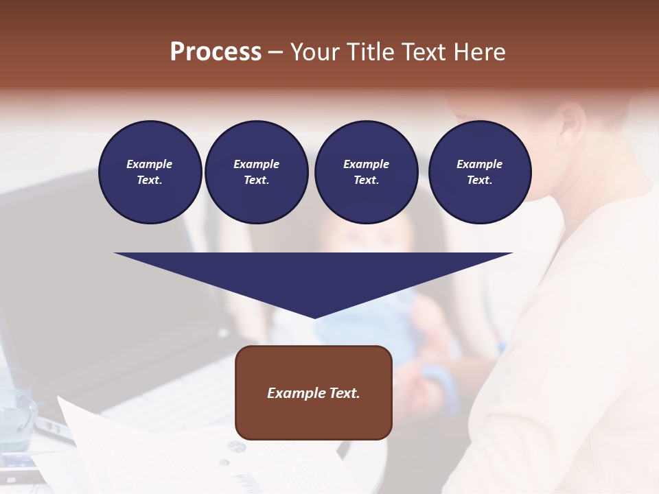 A Woman Holding A Baby In Her Lap While Looking At A Laptop PowerPoint Template