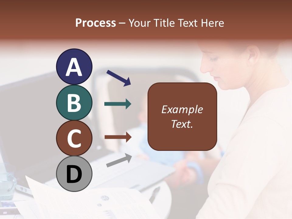 A Woman Holding A Baby In Her Lap While Looking At A Laptop PowerPoint Template