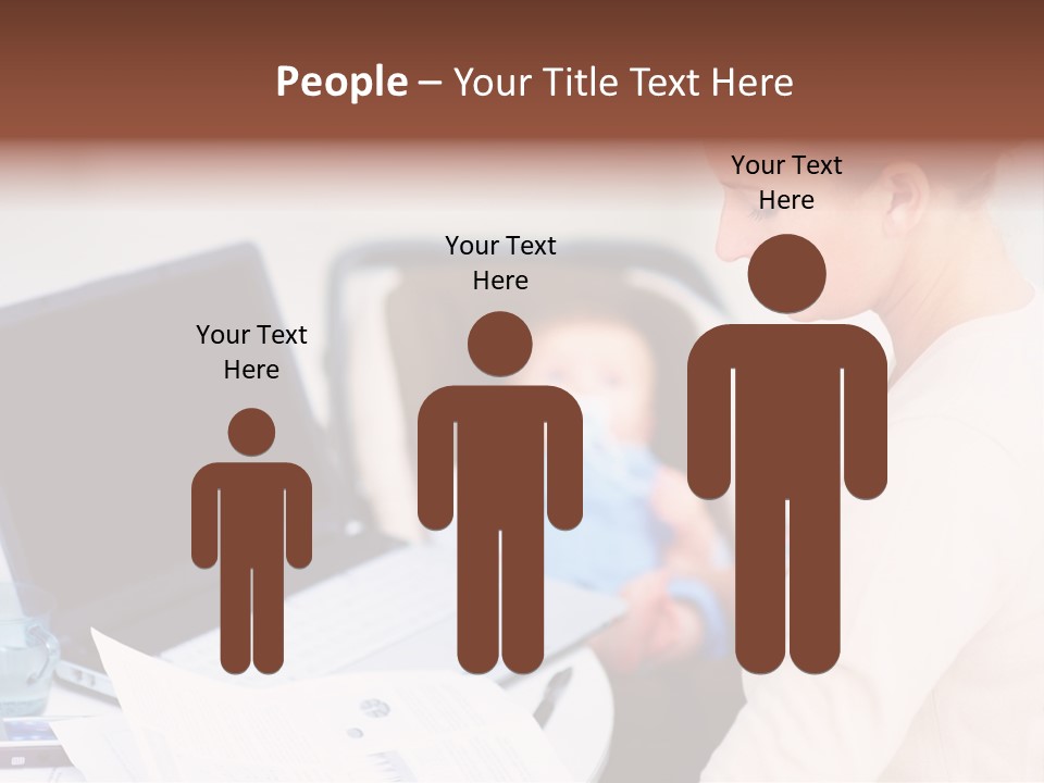 A Woman Holding A Baby In Her Lap While Looking At A Laptop PowerPoint Template