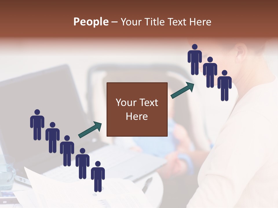 A Woman Holding A Baby In Her Lap While Looking At A Laptop PowerPoint Template