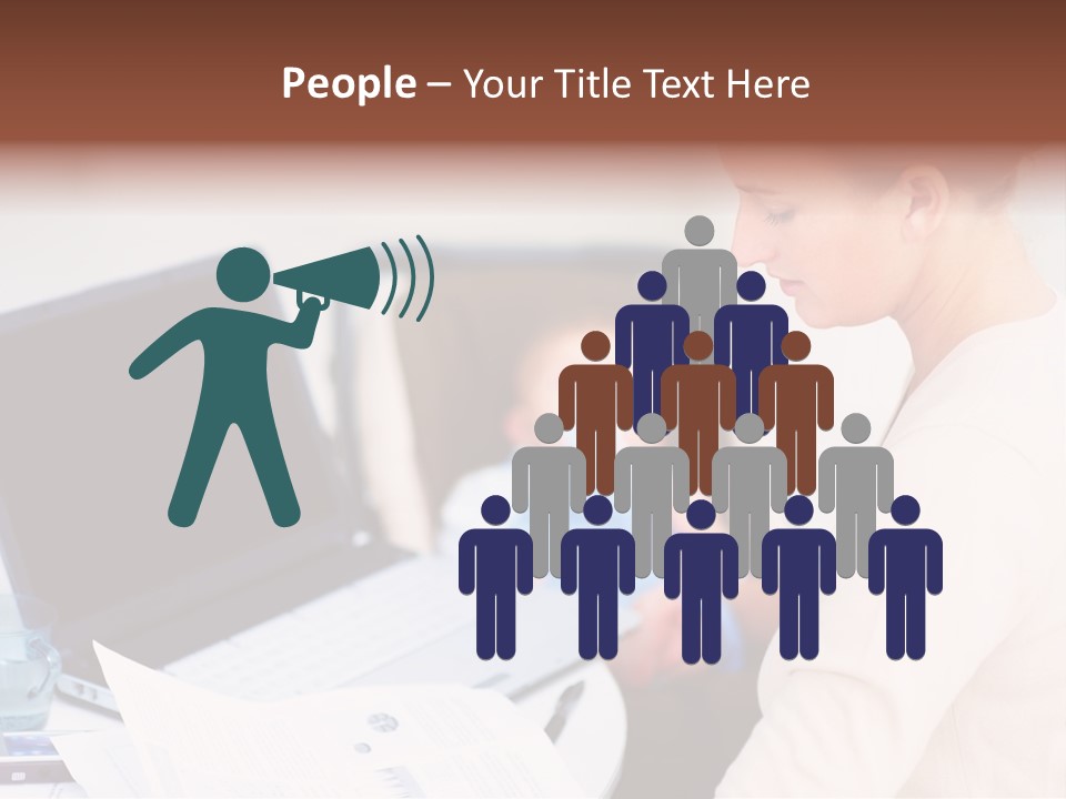 A Woman Holding A Baby In Her Lap While Looking At A Laptop PowerPoint Template