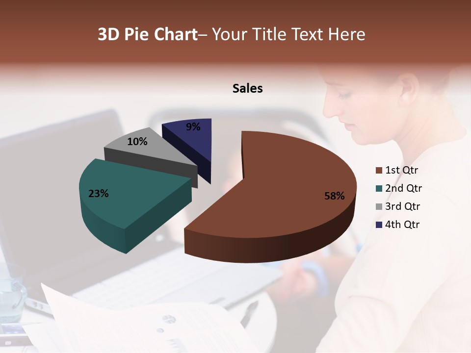 A Woman Holding A Baby In Her Lap While Looking At A Laptop PowerPoint Template