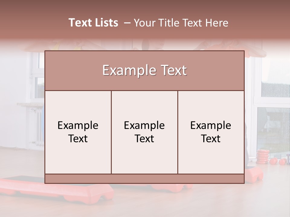 Young Women Exercising In A Step Aerobics Class PowerPoint Template