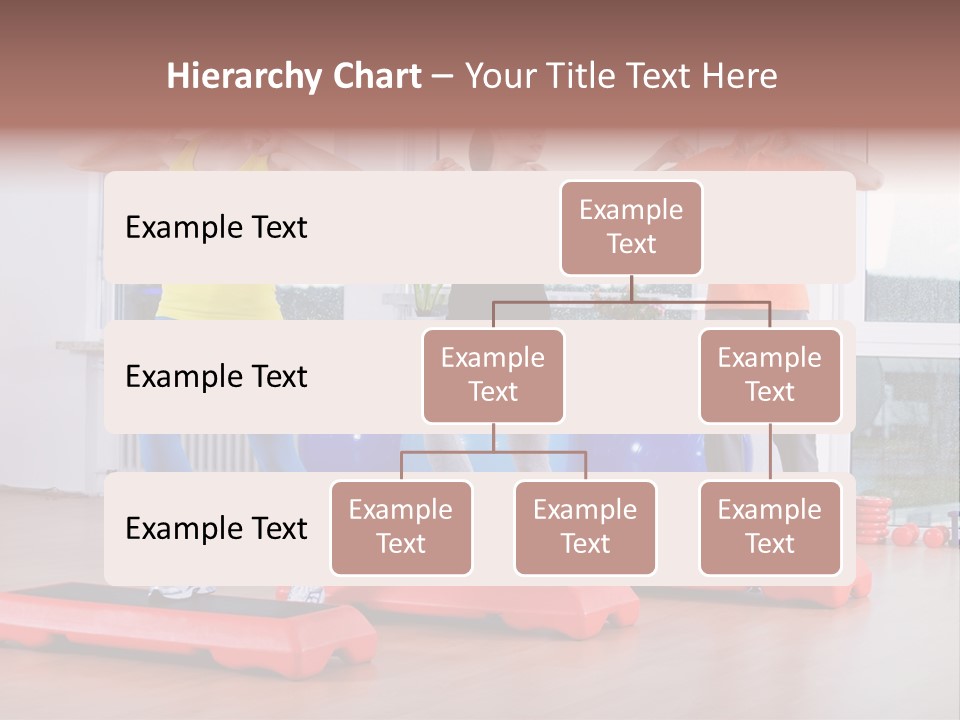 Young Women Exercising In A Step Aerobics Class PowerPoint Template