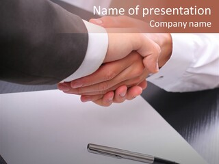 Businesspeople Shaking Hands PowerPoint Template