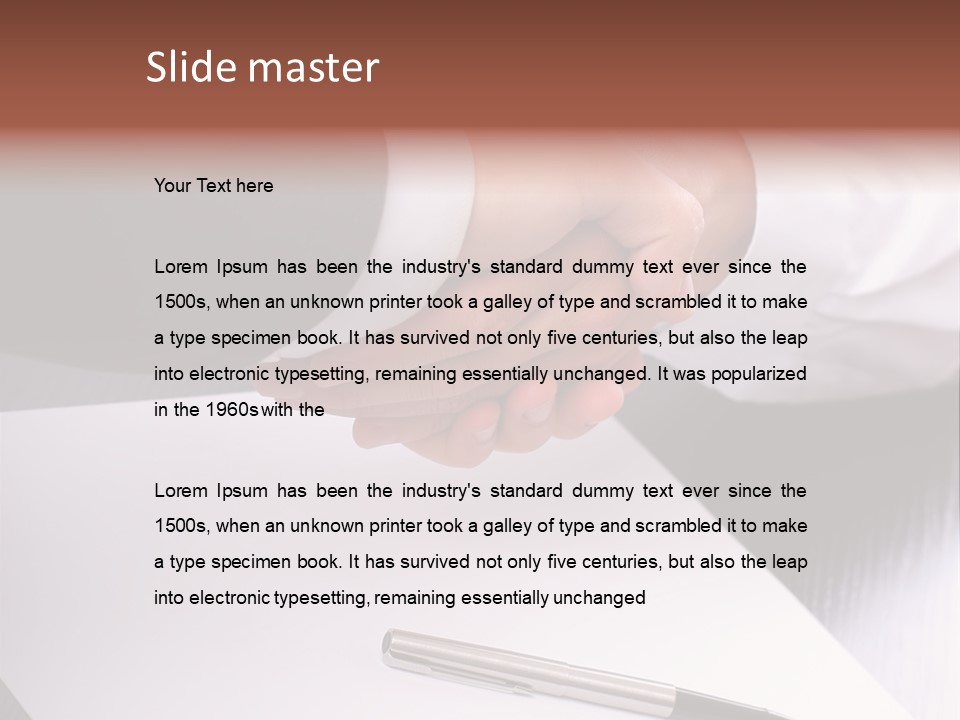 Businesspeople Shaking Hands PowerPoint Template