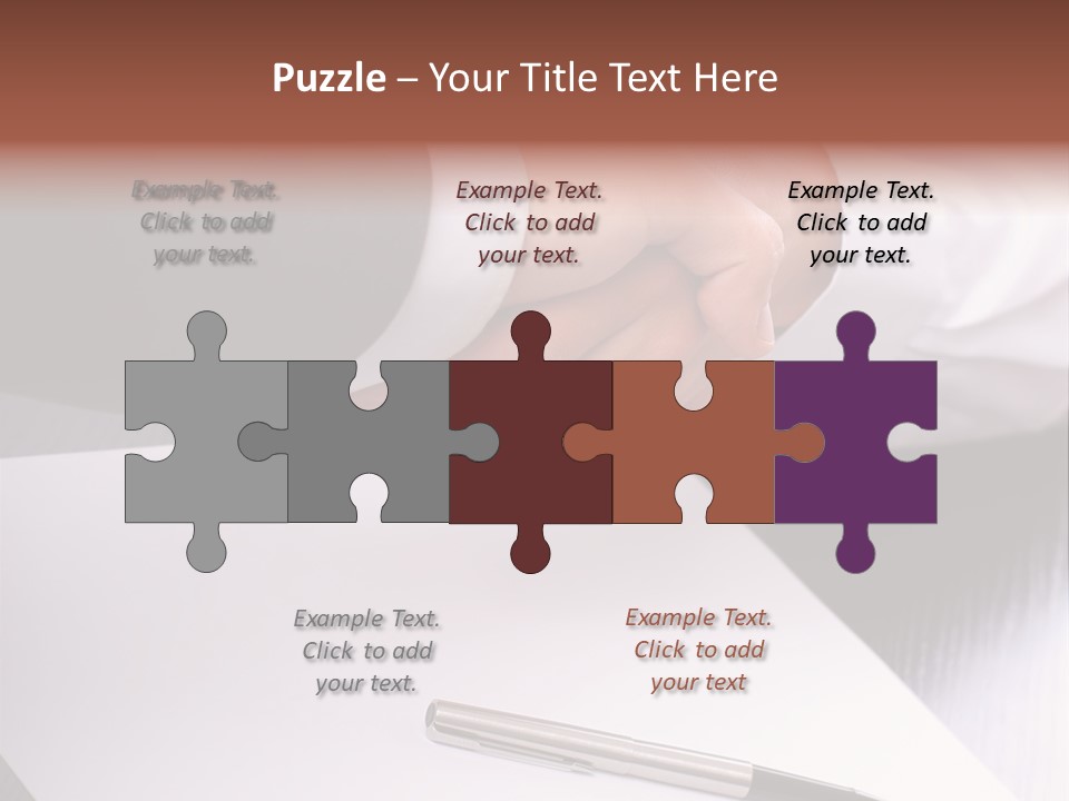 Businesspeople Shaking Hands PowerPoint Template