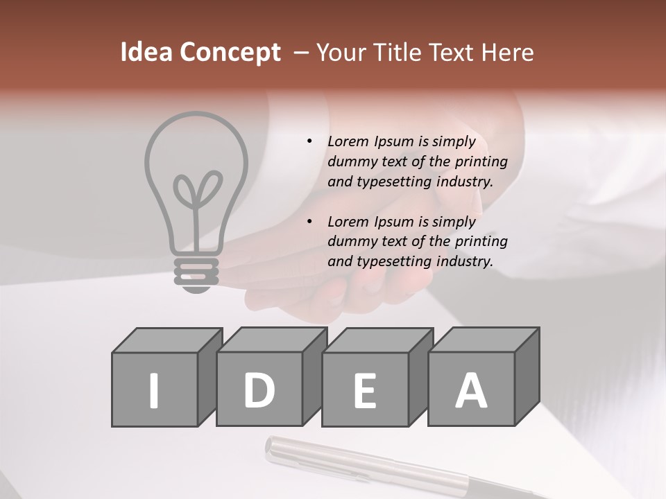 Businesspeople Shaking Hands PowerPoint Template