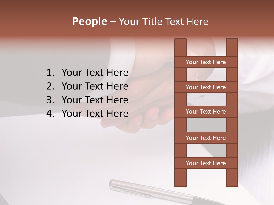 Businesspeople Shaking Hands PowerPoint Template