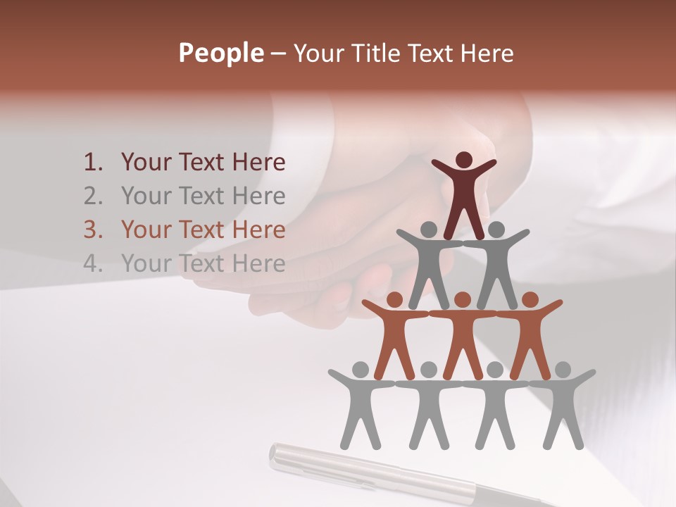 Businesspeople Shaking Hands PowerPoint Template