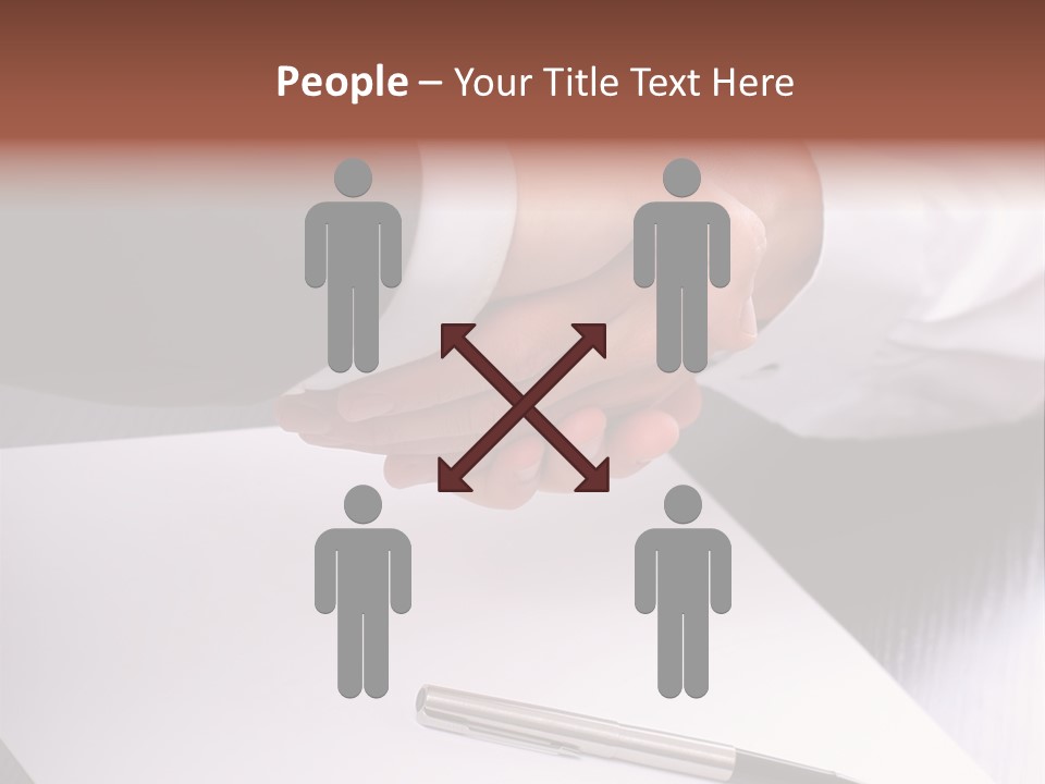 Businesspeople Shaking Hands PowerPoint Template