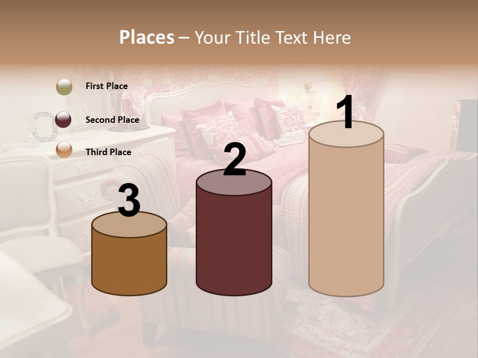 Pink Woman Interior Bedroom 4 PowerPoint Template