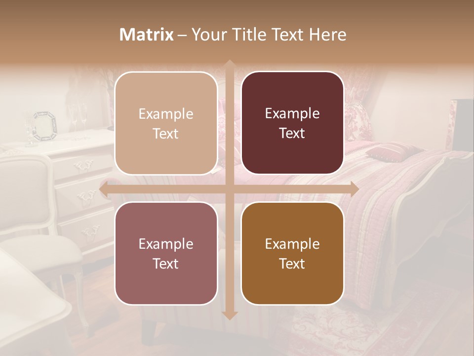 Pink Woman Interior Bedroom 4 PowerPoint Template