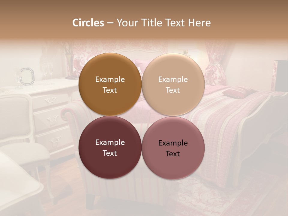 Pink Woman Interior Bedroom 4 PowerPoint Template