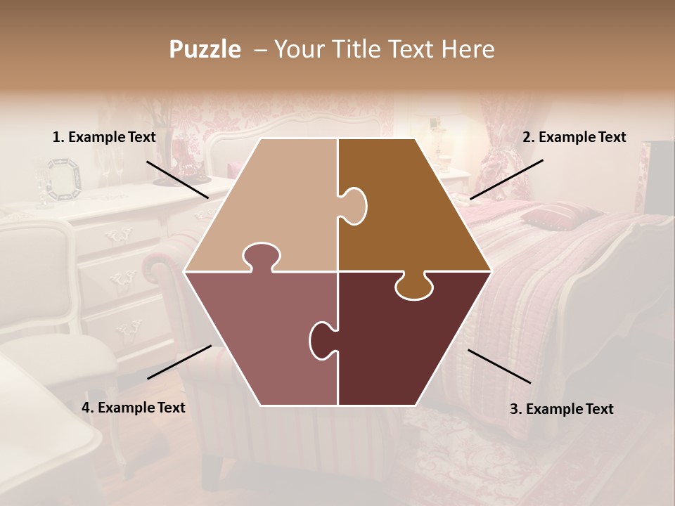 Pink Woman Interior Bedroom 4 PowerPoint Template