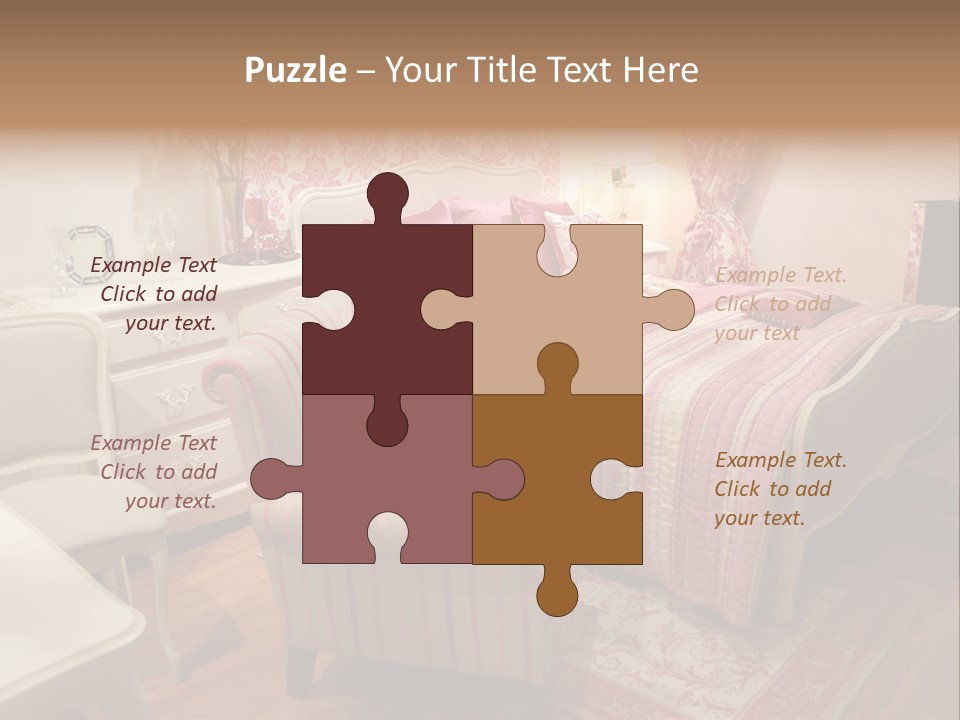 Pink Woman Interior Bedroom 4 PowerPoint Template