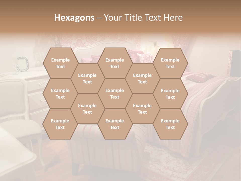 Pink Woman Interior Bedroom 4 PowerPoint Template