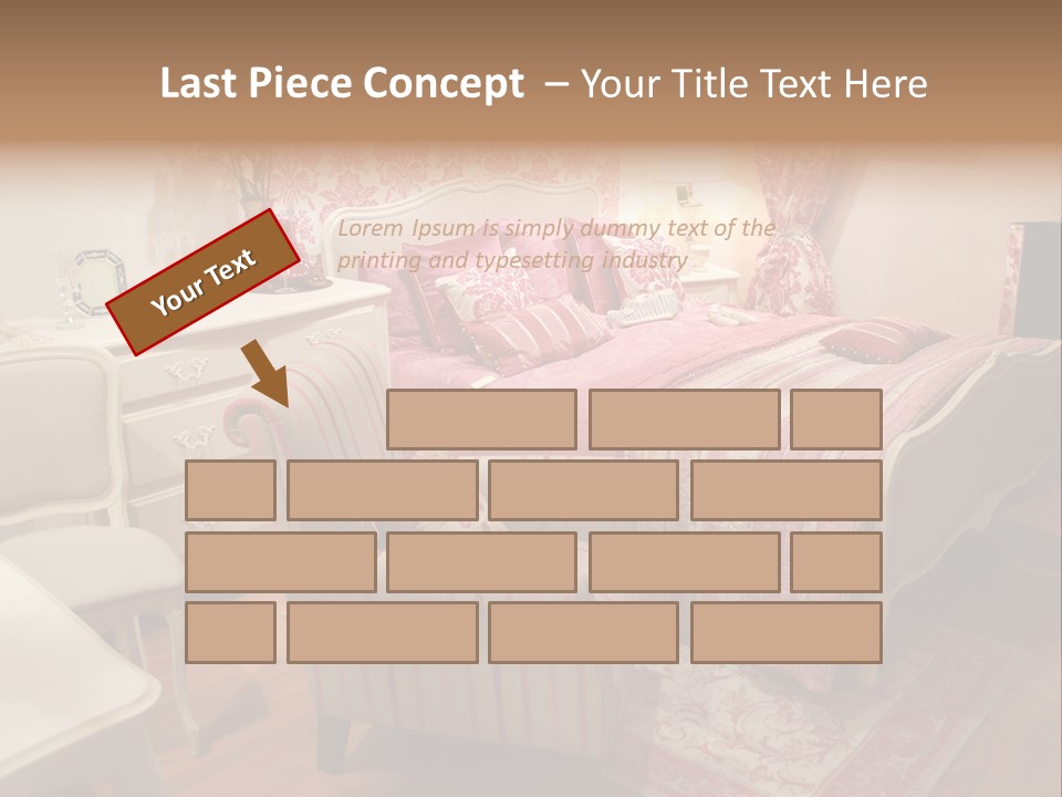 Pink Woman Interior Bedroom 4 PowerPoint Template