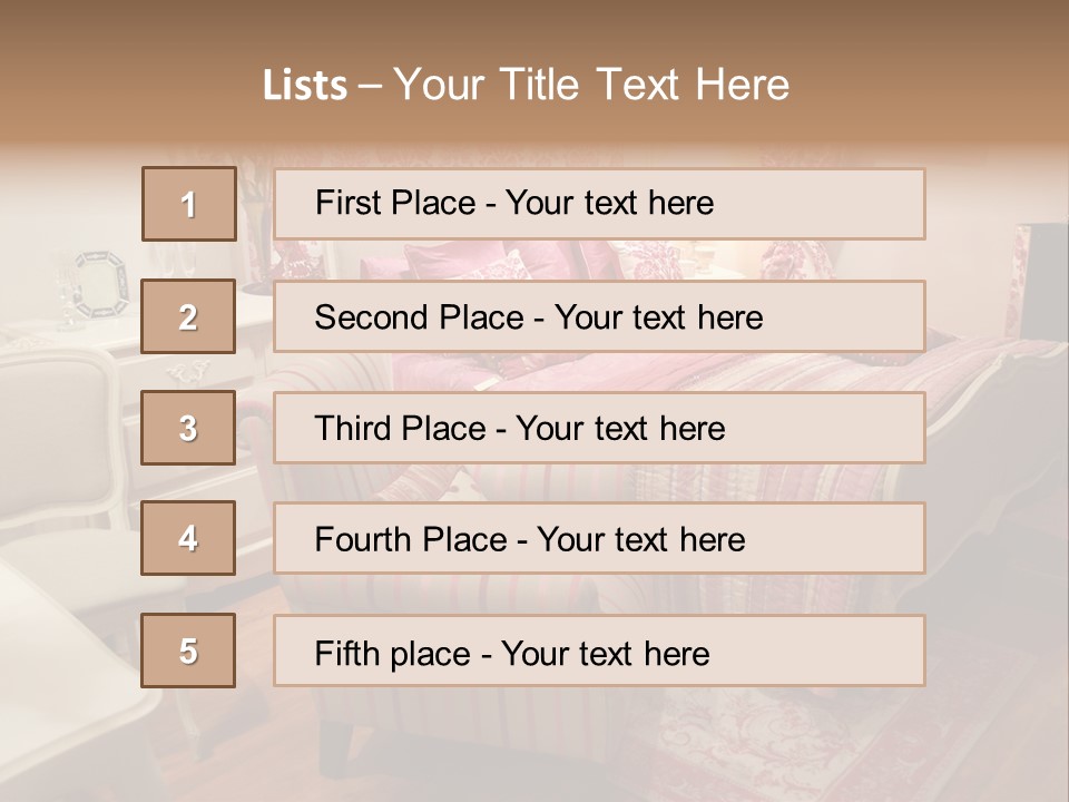 Pink Woman Interior Bedroom 4 PowerPoint Template