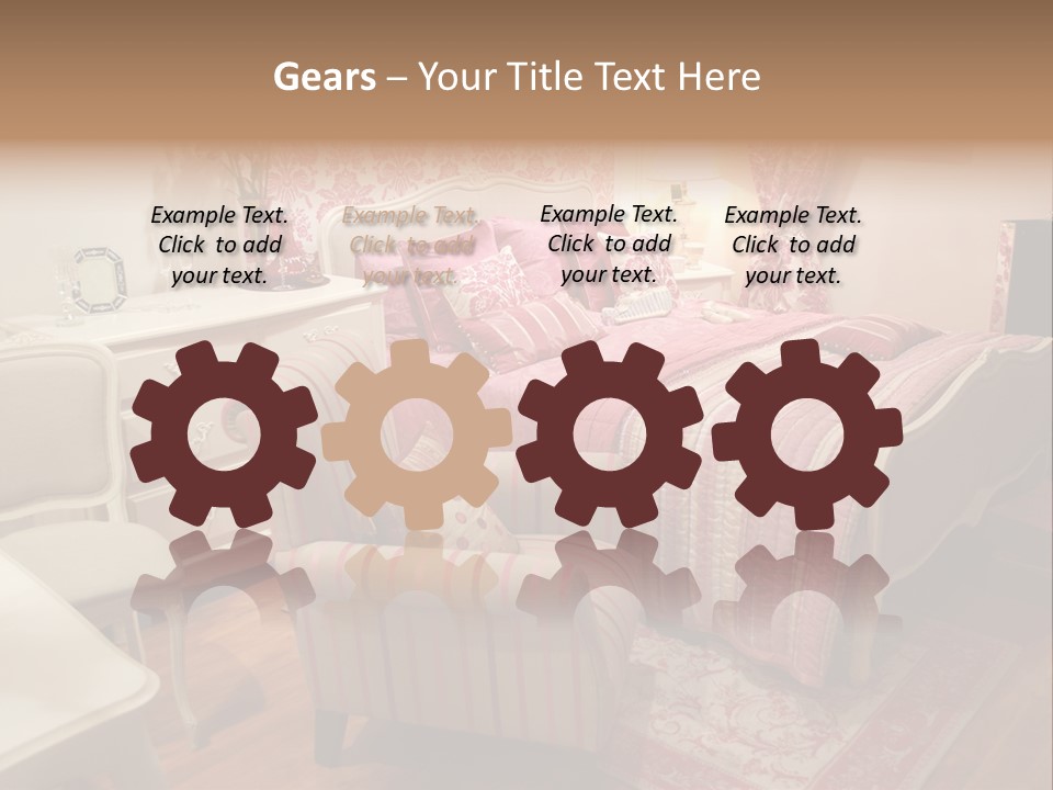 Pink Woman Interior Bedroom 4 PowerPoint Template