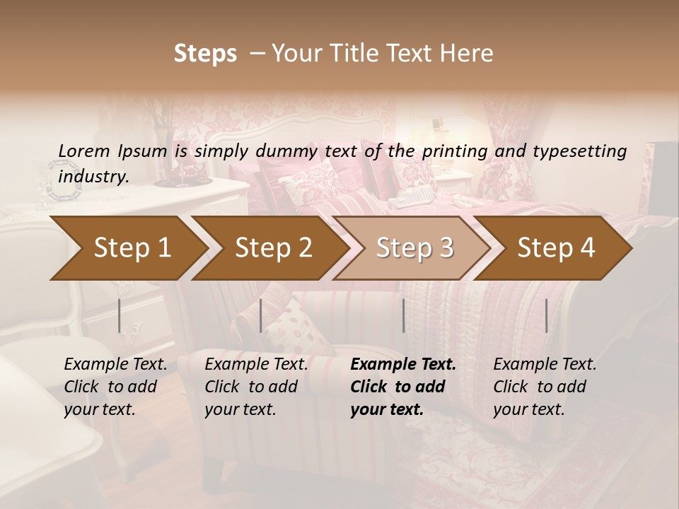 Pink Woman Interior Bedroom 4 PowerPoint Template