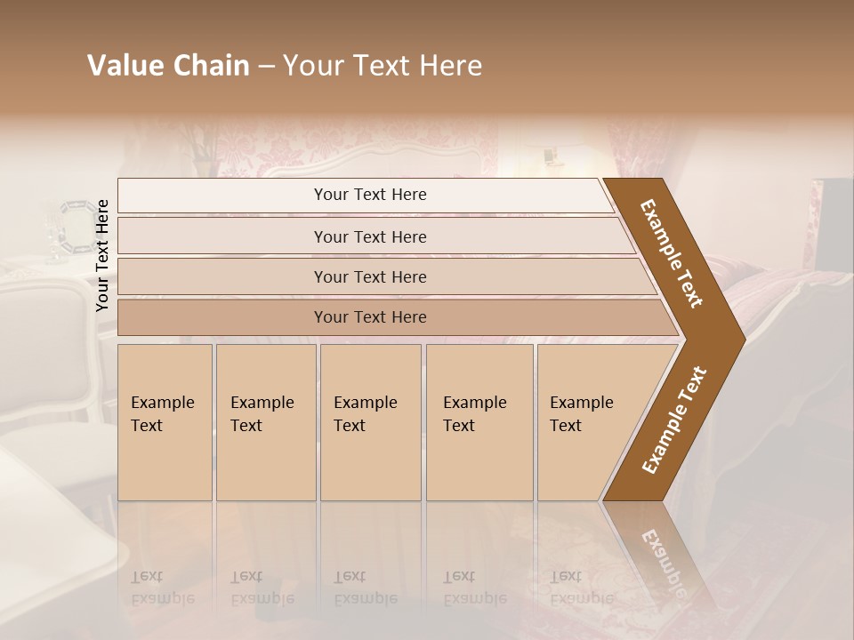 Pink Woman Interior Bedroom 4 PowerPoint Template