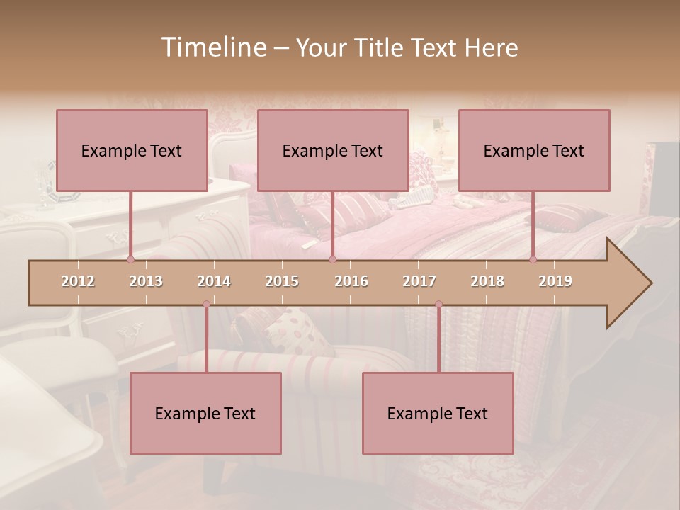 Pink Woman Interior Bedroom 4 PowerPoint Template