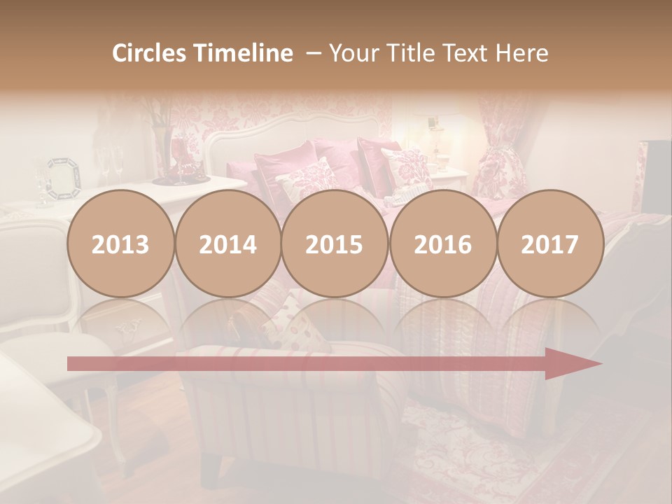 Pink Woman Interior Bedroom 4 PowerPoint Template