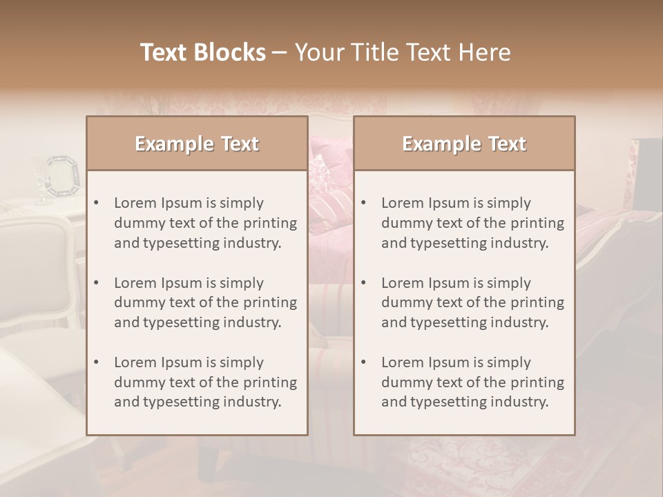 Pink Woman Interior Bedroom 4 PowerPoint Template