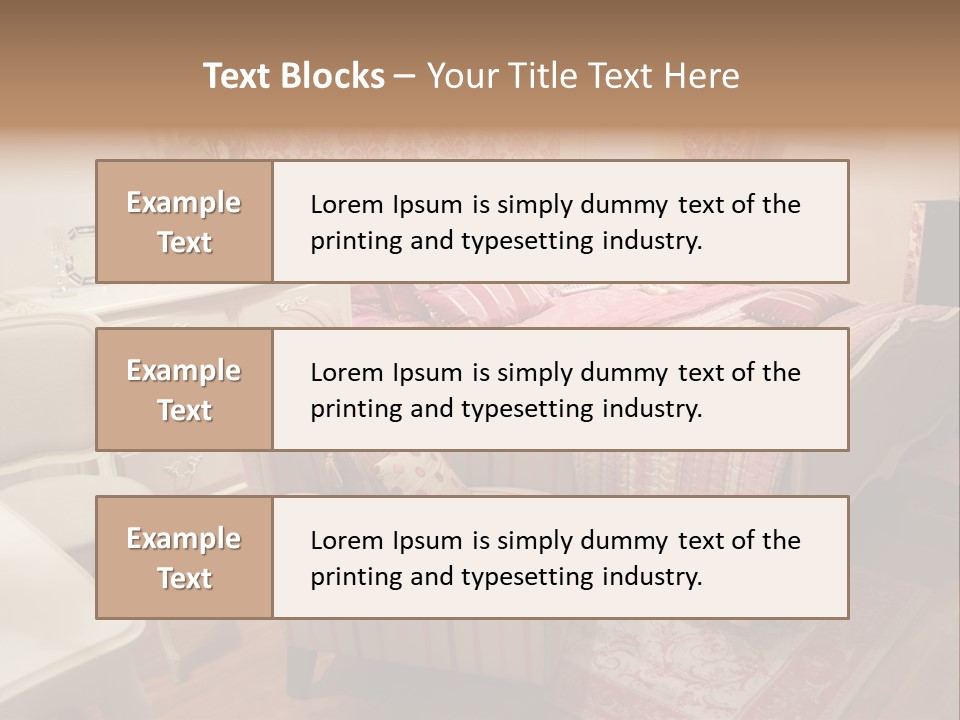 Pink Woman Interior Bedroom 4 PowerPoint Template