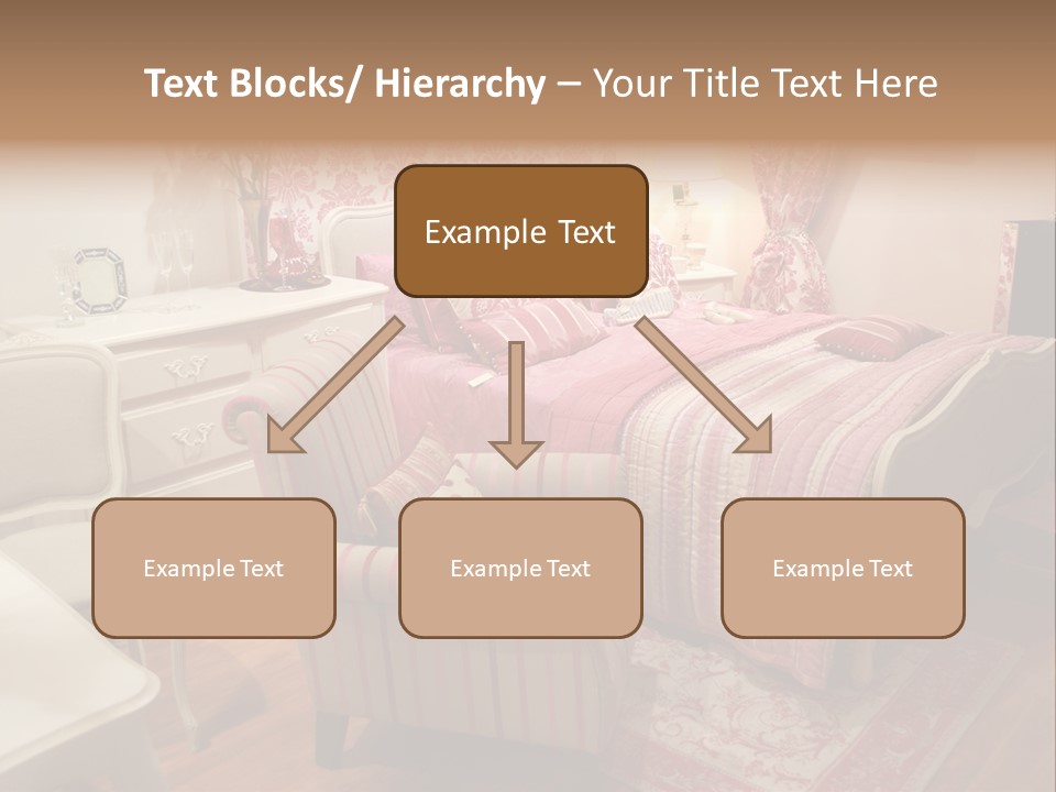 Pink Woman Interior Bedroom 4 PowerPoint Template