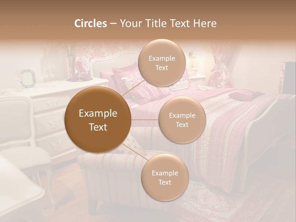 Pink Woman Interior Bedroom 4 PowerPoint Template